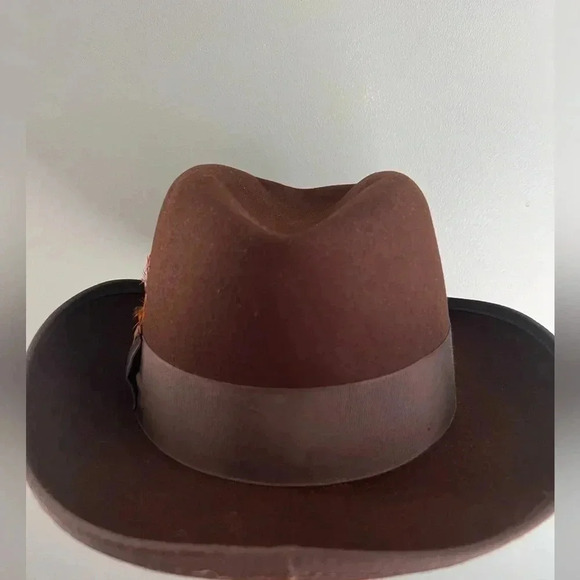 100 % Wool Designer Collection Fedora Godfather Brown Hat - Picture 5 of 10